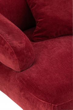 Canapé Contemporain 4/5 Places Velours Bordeaux
