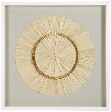 Décoration Murale Rosace Fleurs de Palmiers Blanc d'Ivoire