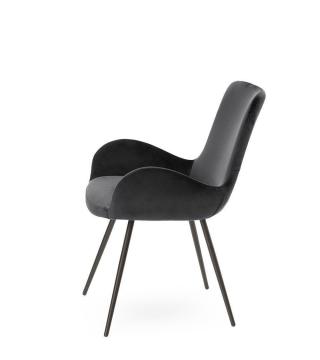 Chaise Rizzo Velours Gris Athezza