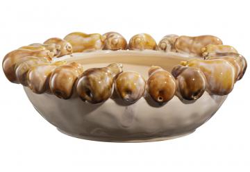 Coupe Décoration Poires Porcelaine Crème