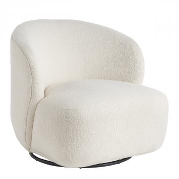 Fauteuil Lisette Bouclette Crème Pivotant