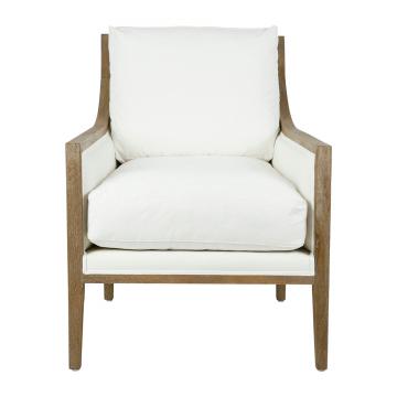 Fauteuil Loevan Chêne Coton Lavé Blanc