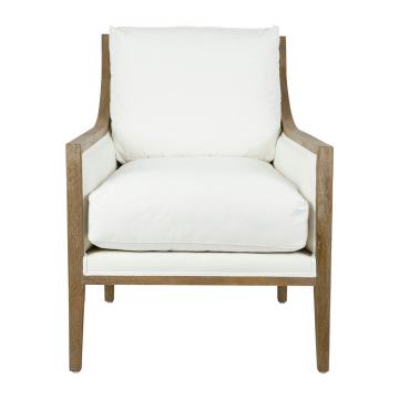 Fauteuil Loevan Chêne Coton Lavé Blanc