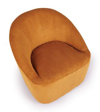 Fauteuil Pivotant Viby Velours Ocre Athezza -NEW-