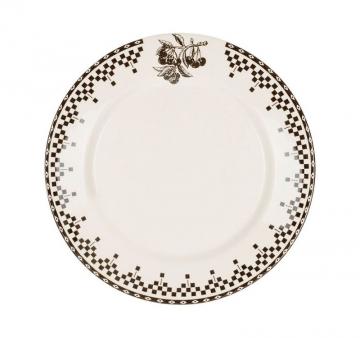 6 Assiettes Dessert Damier Anthracite Comptoir de Famille