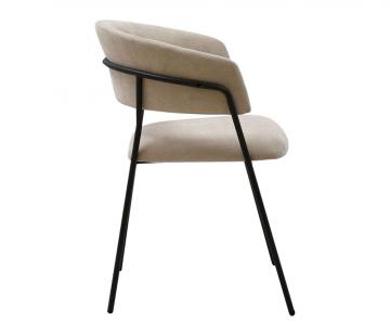 4 x Fauteuils Wilona Velours Beige