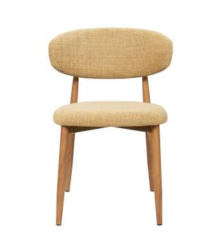 Chaise Georgia Velours Pieds Naturel (4 couleurs)