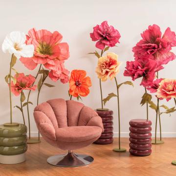 Fauteuil Pivotant Venus Velours Rose