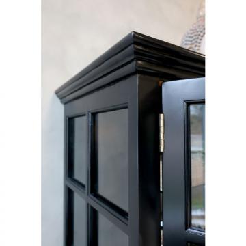 Armoire Vitrine Marseille 4 Portes Vitrées Bois Noir