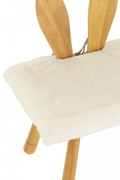 Chaise Enfant Lapin 2 Places Bois Naturel