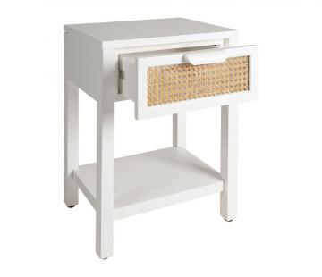 Chevet 1 Tiroir Adela Blanc Naturel