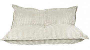 Fauteuil Pouf Sola - 2 Places Velours Côtelé Beige XXL
