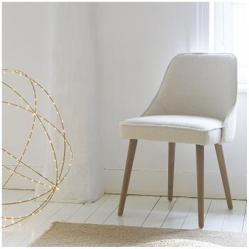 Chaise Marcus Bouclette Crème Blanc d'Ivoire