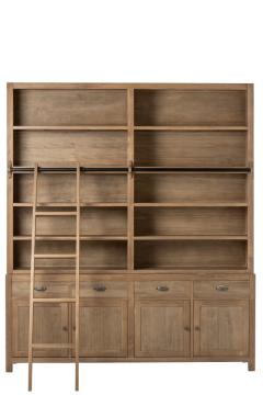 Bibliothèque 4 Portes Pin Naturel