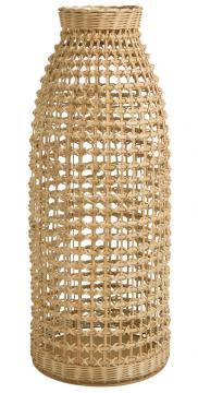 Vase Umala Rotin Métal GM 77cm Blanc d'Ivoire