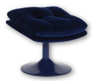 Fauteuil Memento Velours Uni Bleu NOUVEAU