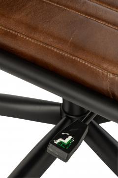 Chaise Bureau Réglable Cuir Marron Indus Vintage