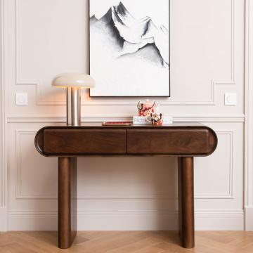 Console 2 Tiroirs Ovalis Manguier 120cm