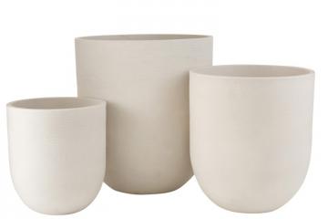 S/4 Pots Ronds Blancs Céramique