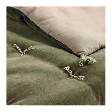 Futon Matteo Velours / Lin Kaki 180x80 Blanc d'Ivoire
