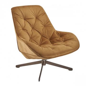 Fauteuil Velours Camel James Pivotant