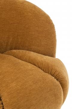 Fauteuil Tournant Velours Moutarde