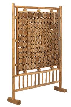 Cloison Rondelles de Bois Teck Naturel