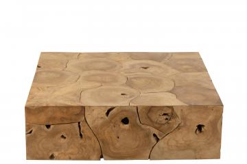 Table Basse Carrée Puzzle Teck Naturel
