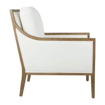 Fauteuil Loevan Chêne Coton Lavé Blanc