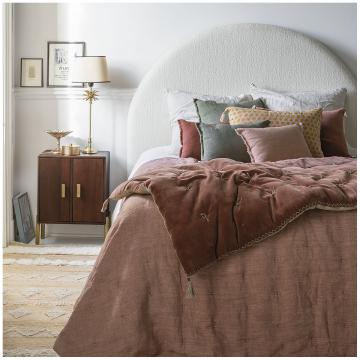 Couvre Lit Chloé Lin Lavé Blush 230x180 Blanc d'Ivoire