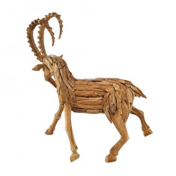 Sculpture Bouquetin Bois Naturel 169cm