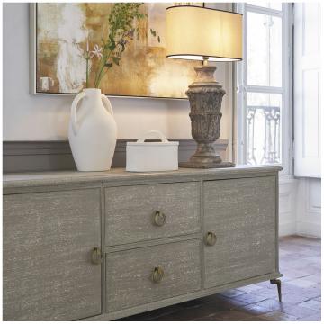 Abat-Jour Ovale Beige Bordé Noir GM
