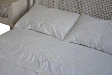 Housse de Couette + 2 Taies Charmantine Blanc Coquecigrues