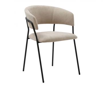 4 x Fauteuils Wilona Velours Beige