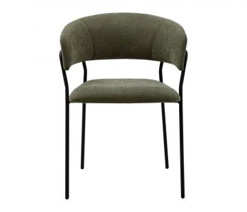 4 x Fauteuils Wilona Velours Kaki
