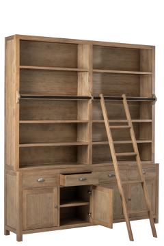 Bibliothèque 4 Portes Pin Naturel