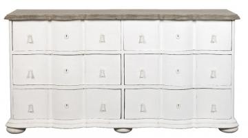Commode 6 Tiroirs Carlotta Blanc Blanc d'Ivoire