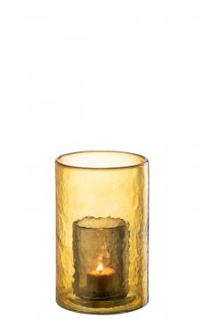 Photophore Double Verre Jaune PM