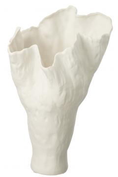 Vase Corolla Etroit Céramique Blanche H55cm