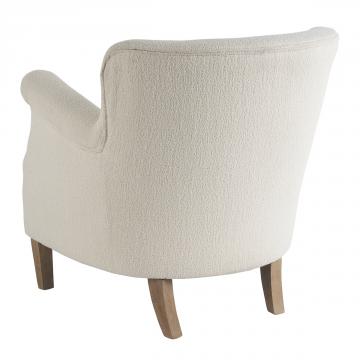 Fauteuil Claude Bouclette Crème Blanc d'Ivoire