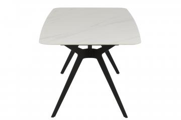 Table à Manger Rectangulaire Métal Porcelaine Blanc
