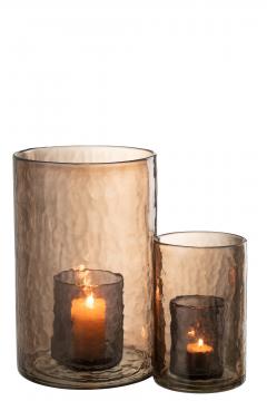 Photophore Double Verre Ocre GM