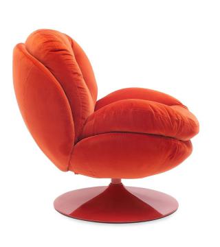 Fauteuil Memento Velours Uni Rouge NOUVEAU