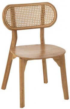 Chaise Cacahuète Teck Naturel Cannage