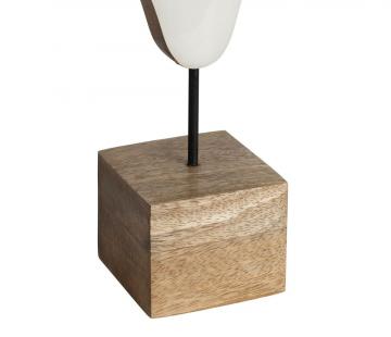 Deco Cerf Bois Blanc Doré H39cm