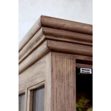 Vitrine Marseille 2 Portes Vitrées Bois Naturel