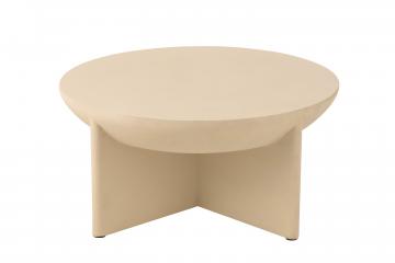 Table Basse Ronde Hally Manguier Beige