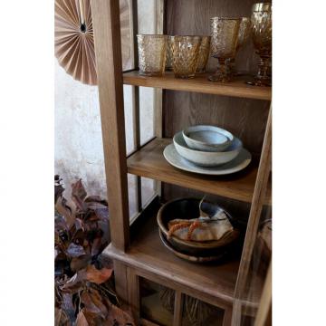 Vitrine Marseille 2 Portes Vitrées Bois Naturel