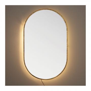 Miroir Victoria Ovale Lumineux Blanc d'Ivoire H104cm