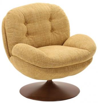 Fauteuil Memento Moutarde Pied Walnut Athezza